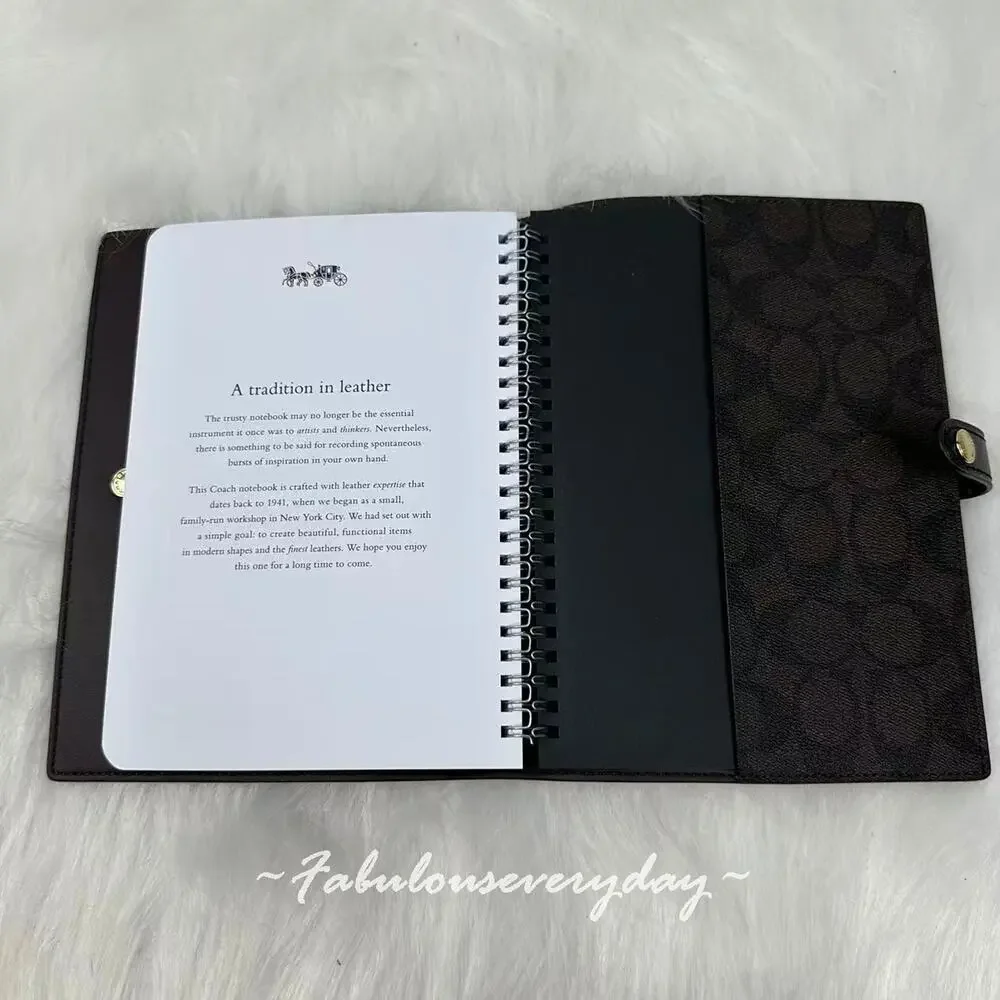 Coach Notebook In Signature Canvas In Brown Black 222 NWT